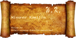 Wiesner Kamilla névjegykártya